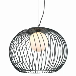 Sklep Kaja Druciana lampa wisząca z kloszem MDM-3842-1 BK CLARISA | Kaja Cheap