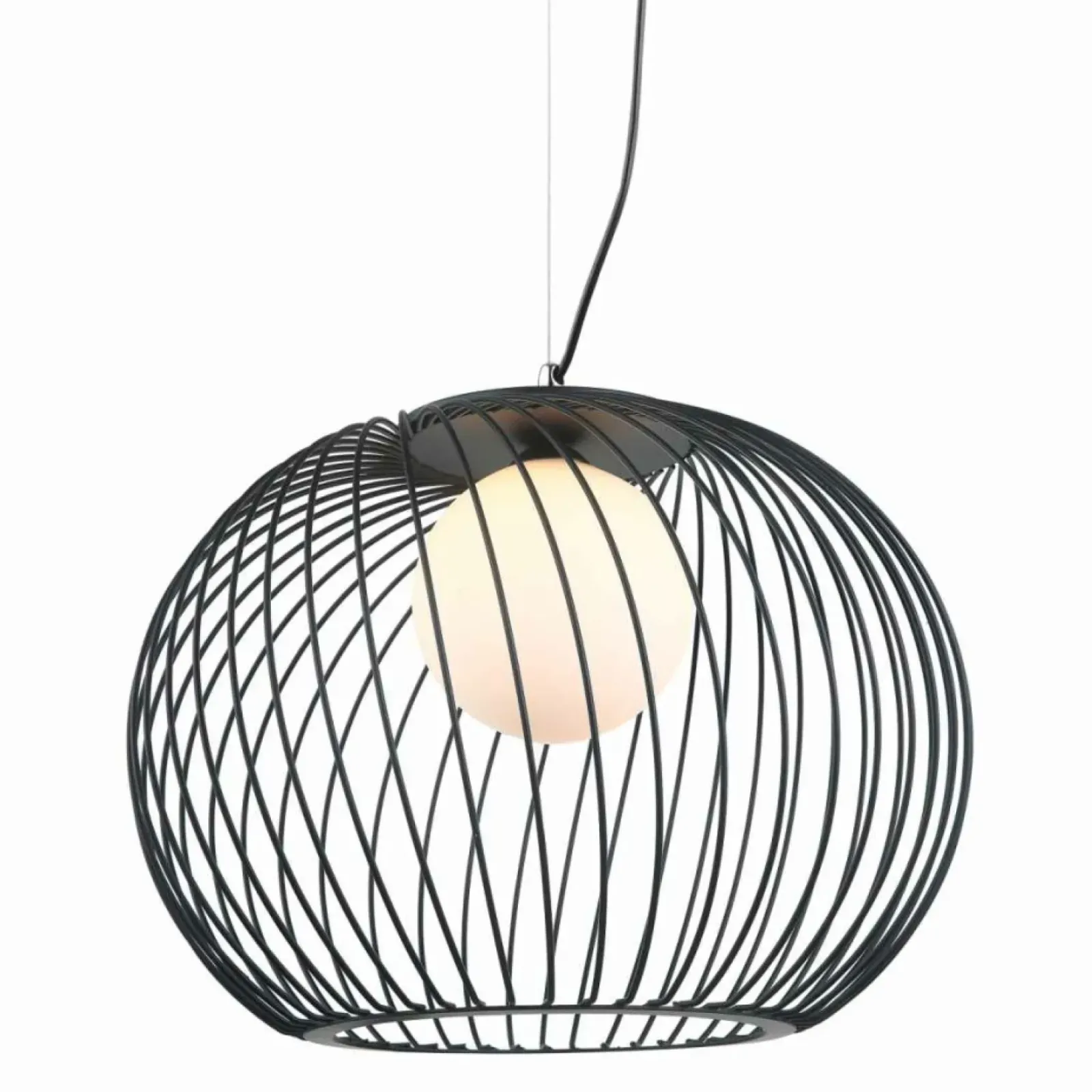 Sklep Kaja Druciana lampa wisząca z kloszem MDM-3842-1 BK CLARISA | Kaja Cheap