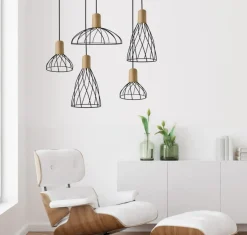 Sklep Kaja Druciano-drewniana lampa wisząca LP-1221/1P S BK MODERNO | Kaja Best