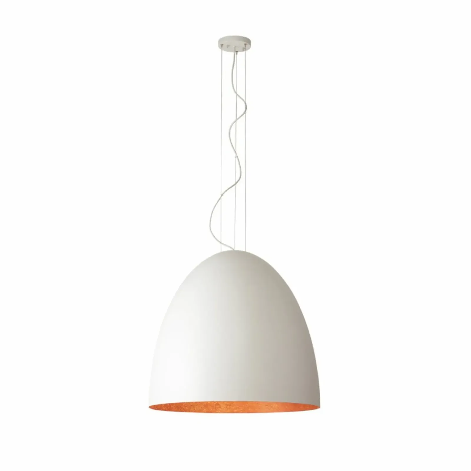 Sklep Kaja Duża, biało-miedziana lampa wisząca ⌀75cm 10325 EGG | Kaja Oświetlenie Clearance