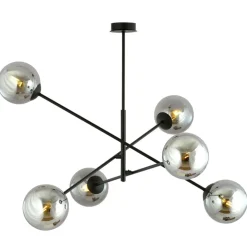 Sklep Kaja Duża, czarna lampa sufitowa z okrągłymi kloszami 1167/6 LINEAR | Kaja Shop