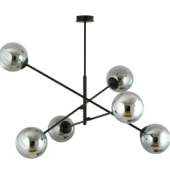 Sklep Kaja Duża, czarna lampa sufitowa z okrągłymi kloszami 1167/6 LINEAR | Kaja Shop