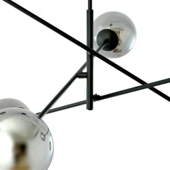 Sklep Kaja Duża, czarna lampa sufitowa z okrągłymi kloszami 1167/6 LINEAR | Kaja Shop