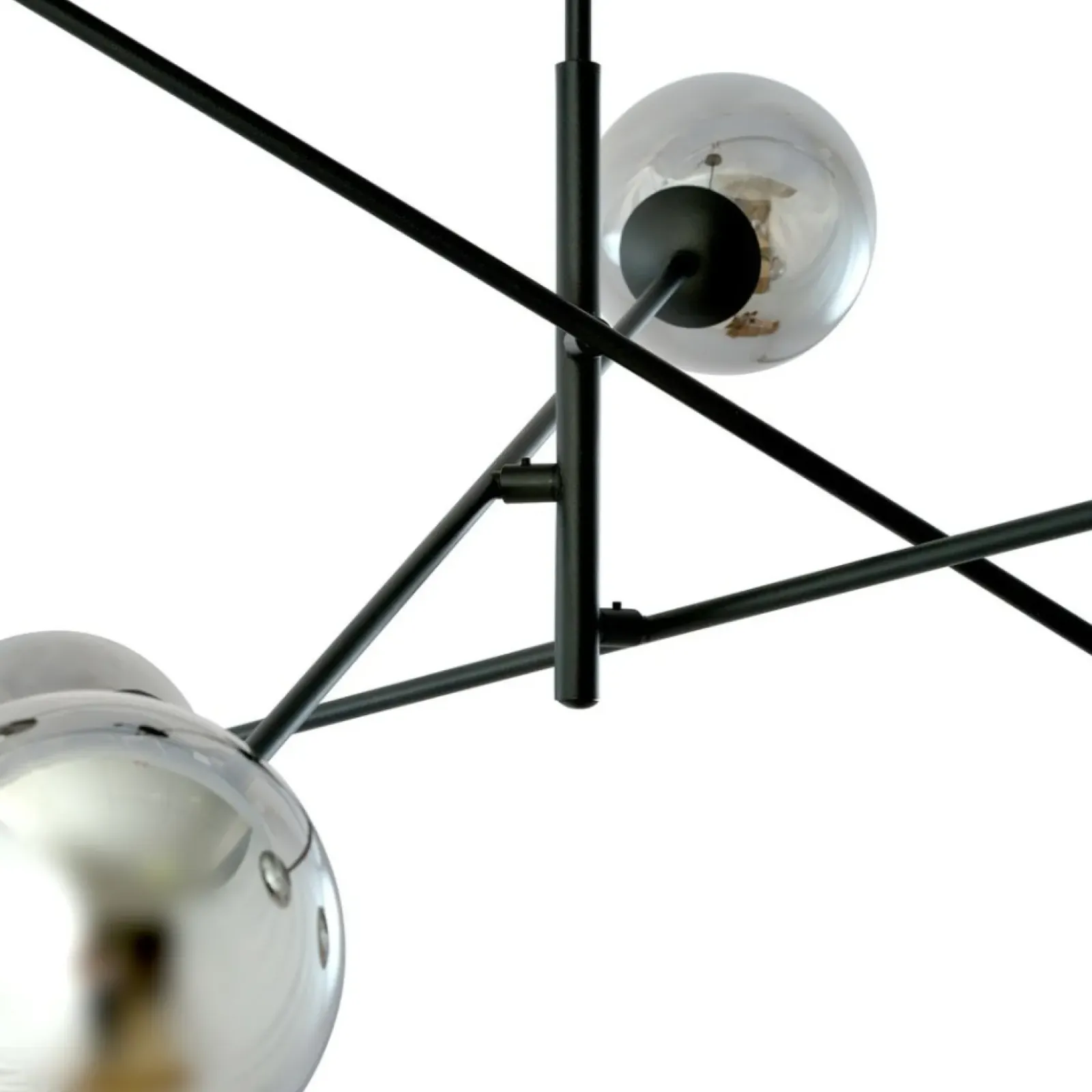 Sklep Kaja Duża, czarna lampa sufitowa z okrągłymi kloszami 1167/6 LINEAR | Kaja Shop