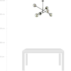 Sklep Kaja Duża, czarna lampa sufitowa z okrągłymi kloszami 1167/6 LINEAR | Kaja Shop