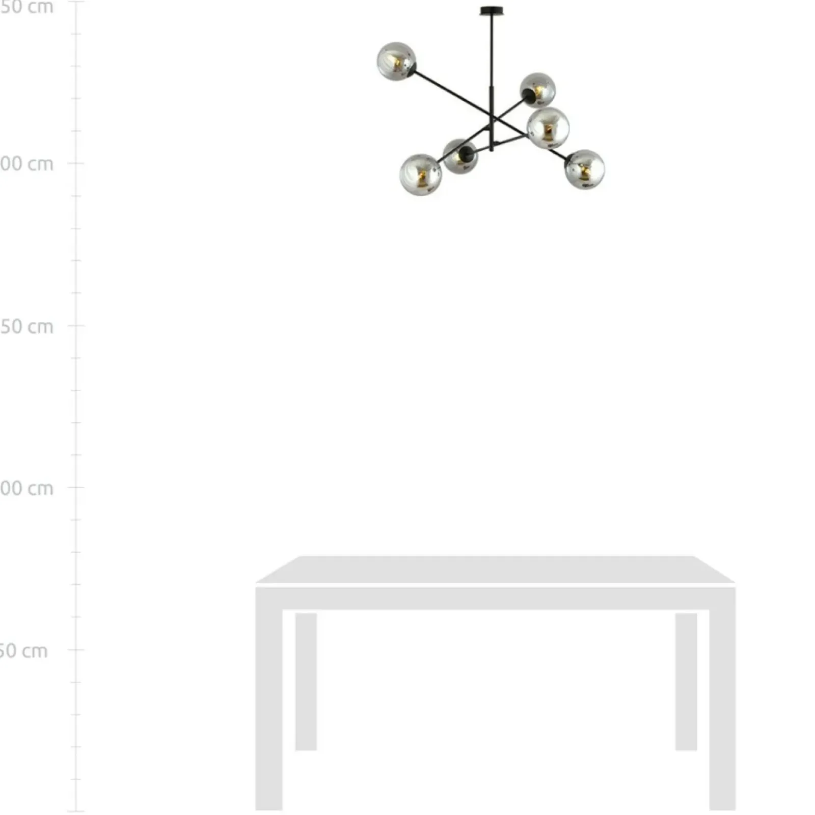 Sklep Kaja Duża, czarna lampa sufitowa z okrągłymi kloszami 1167/6 LINEAR | Kaja Shop