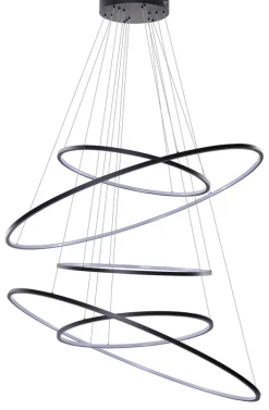 Sklep Kaja Duża czarna lampa wisząca LED ściemniana AZ3137 WHEEL | Kaja czarny Sale
