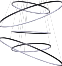 Sklep Kaja Duża czarna lampa wisząca LED ściemniana AZ3137 WHEEL | Kaja czarny Sale