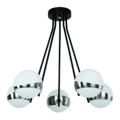 Sklep Kaja Duża, czarno-srebrna lampa sufitowa JUP 1715 ELFA | Kaja Oświetlenie Outlet