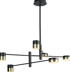Sklep Kaja Duża, czarno-złota lampa sufitowa LED MX P0405 PUMA | Kaja Oświetlenie Hot