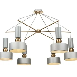 Sklep Kaja Duża, industrialna lampa wisząca MOD030PL-06GR VOID | Kaja Oświetlenie szary Sale