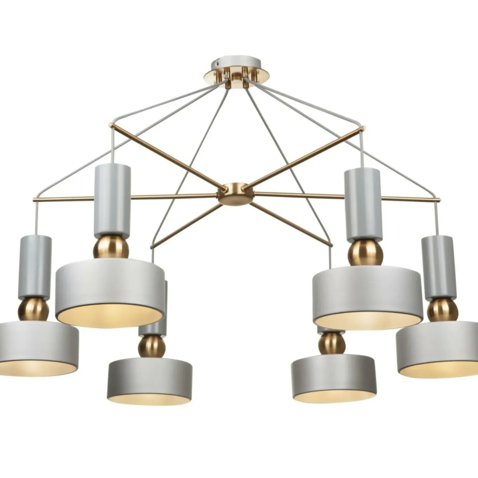 Sklep Kaja Duża, industrialna lampa wisząca MOD030PL-06GR VOID | Kaja Oświetlenie szary Sale