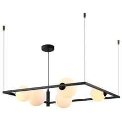 Sklep Kaja Duża lampa kwadrat z kloszami MDM-3975/5 BK GARETH | Kaja Oświetlenie Online