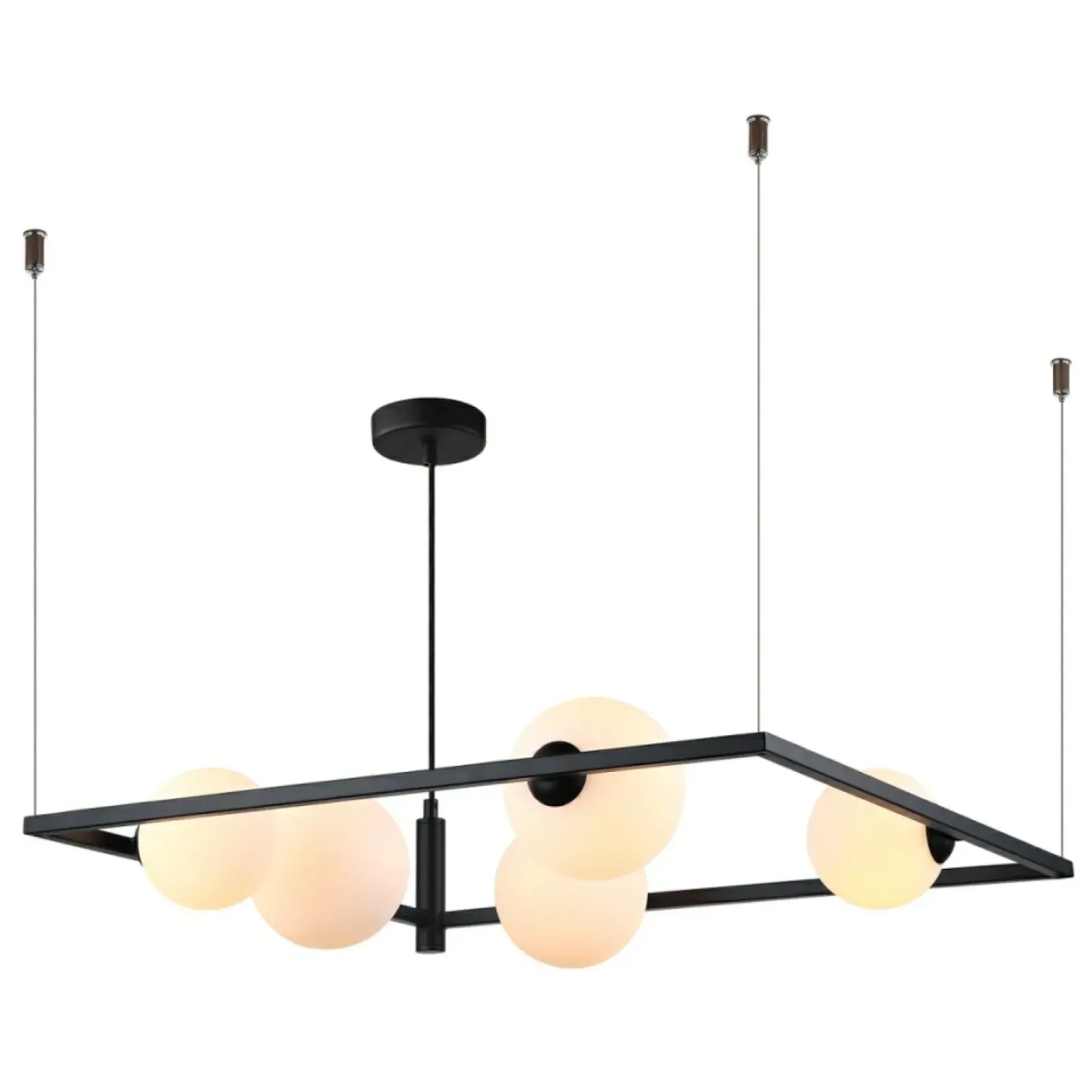 Sklep Kaja Duża lampa kwadrat z kloszami MDM-3975/5 BK GARETH | Kaja Oświetlenie Online