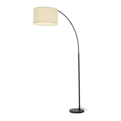 Sklep Kaja Duża lampa podłogowa w kształcie łuku TK 16023 ZENITH LINEN | Kaja* Lampy Podłogowe Z Abażurem|Tradycyjne Lampy Podłogowe