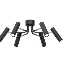 Sklep Kaja Duża lampa sufitowa z czarno-srebrnymi spotami LX 4450 AXION | Kaja Fashion