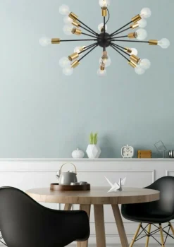 Sklep Kaja Duża lampa wisząca bez kloszy T546PL-18B JACKSON | Kaja Oświetlenie czarny Best Sale