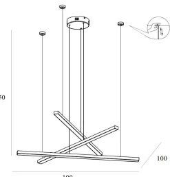 Sklep Kaja Duża lampa wisząca LED, listwy ze ściemniaczem MX P0474D TRIO | Kaja Shop