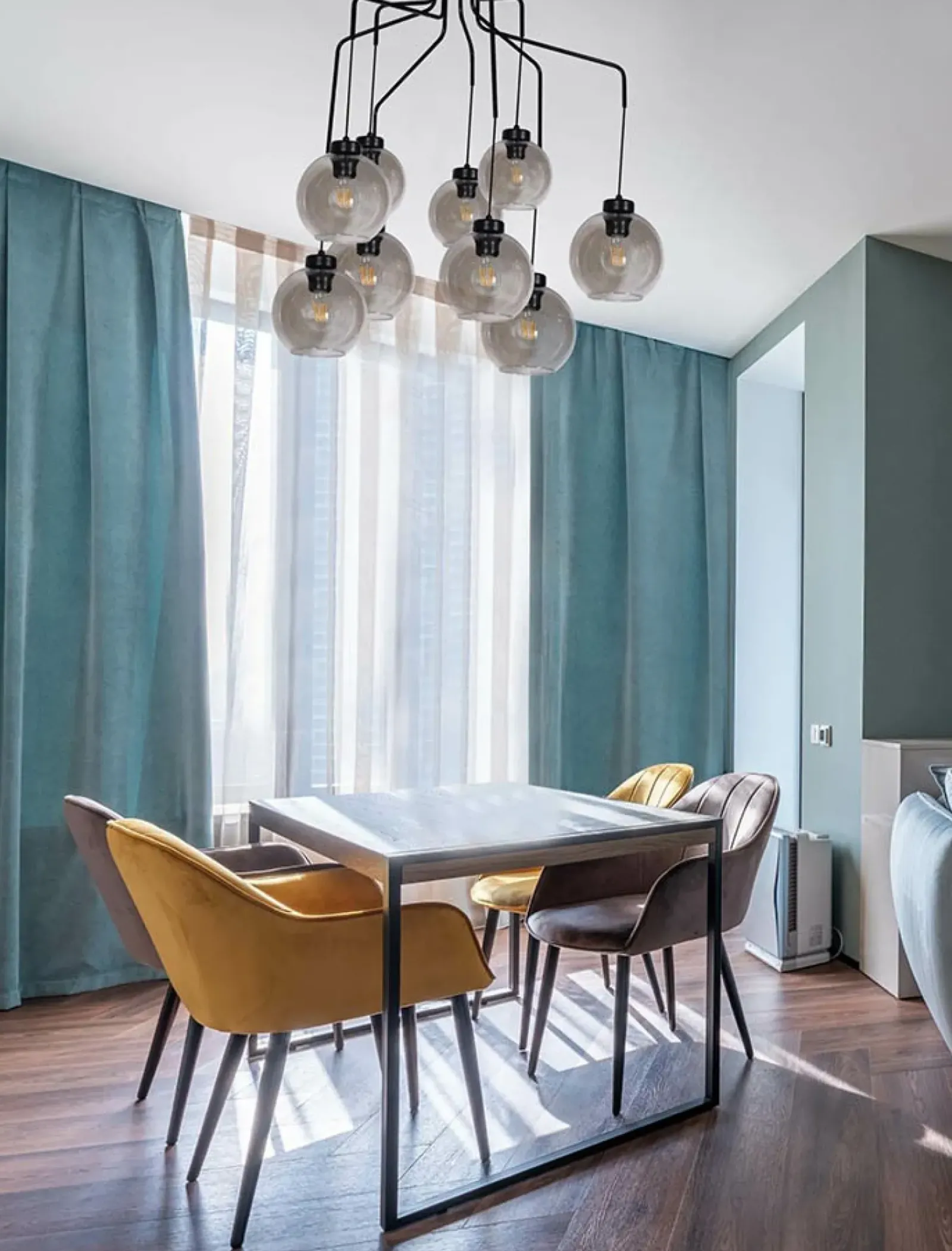 Sklep Kaja Duża lampa wisząca z dymionymi kloszami K-4876 HORIK | Kaja Fashion