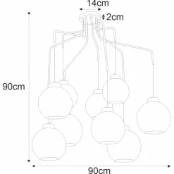 Sklep Kaja Duża lampa wisząca z dymionymi kloszami K-4876 HORIK | Kaja Fashion