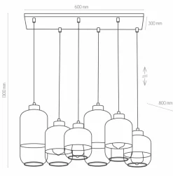 Sklep Kaja Duża lampa z oszronionymi kloszami TK 3359 MARCO SILVER | Kaja Shop
