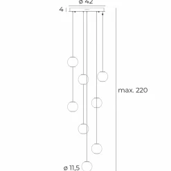 Sklep Kaja Duża, ledowa lampa wisząca na antresolę 220cm MX P0481 NOBILE | Kaja Discount