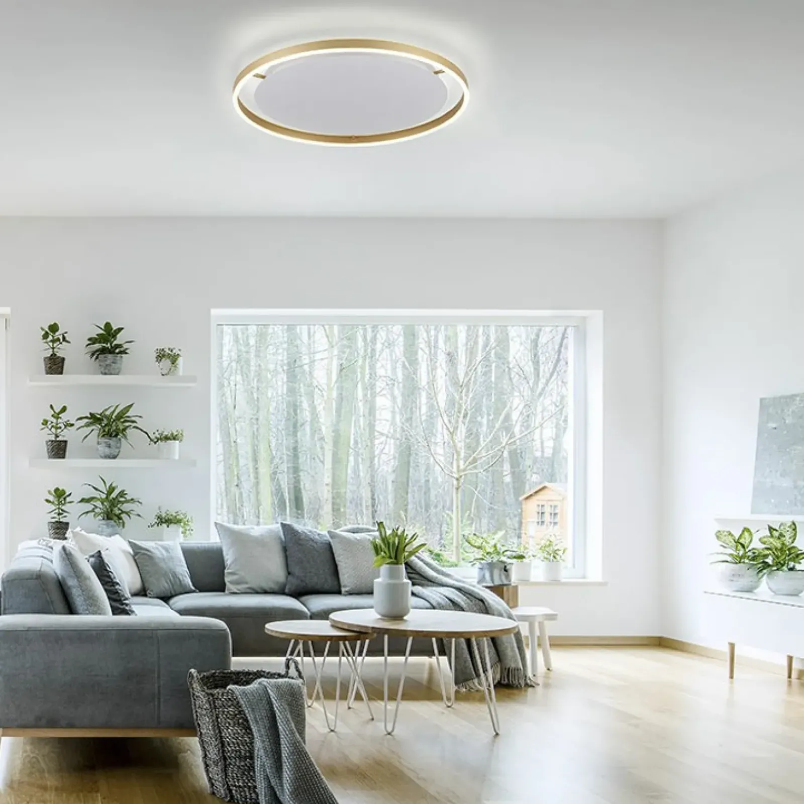 Sklep Kaja Duża, piękna lampa sufitowa LED - 15392-60 z serii RITUS mosiądz Hot