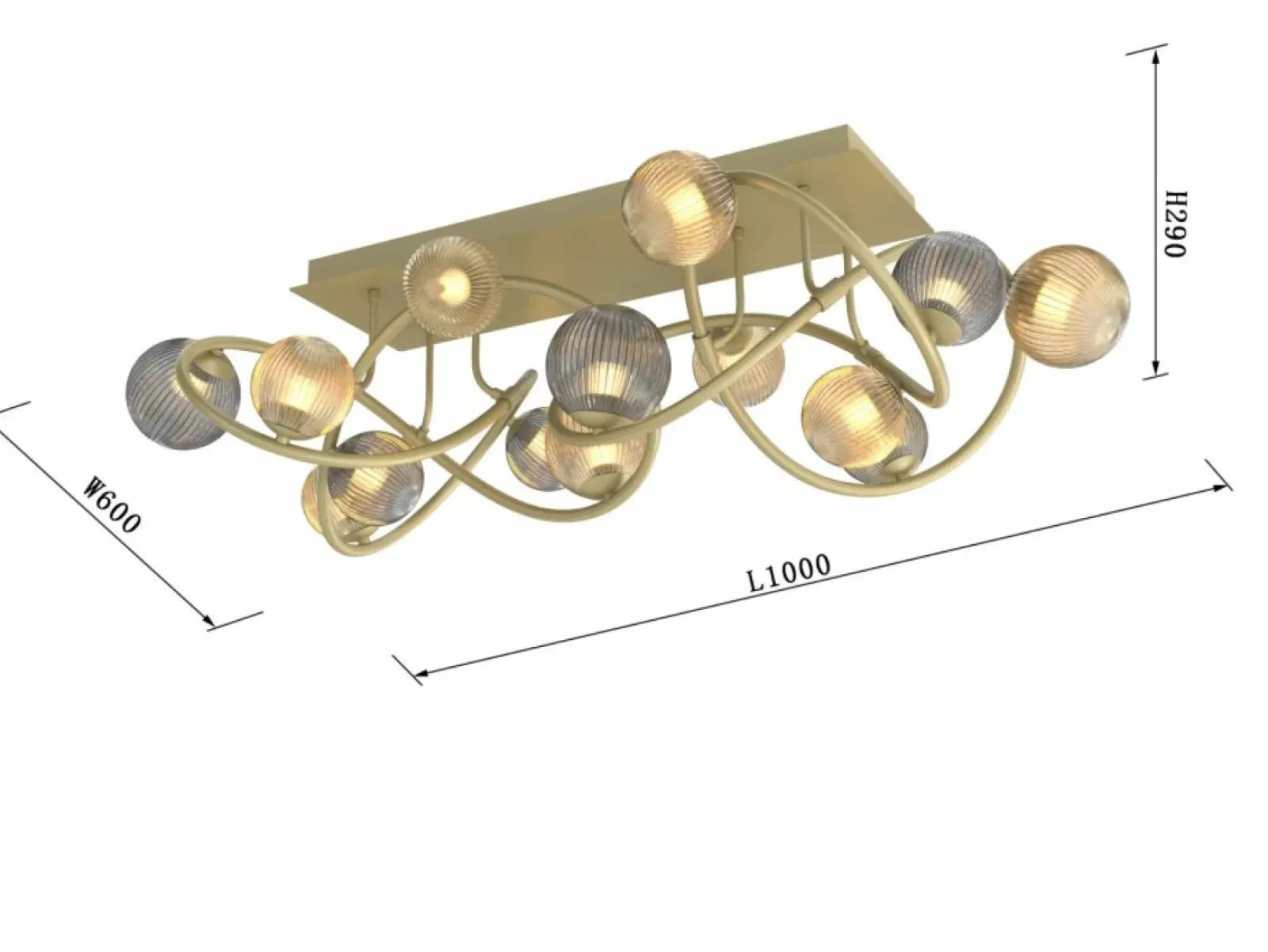 Sklep Kaja Duża, złota lampa sufitowa w stylu glamour WF 9015-1204 METZ | Kaja Hot