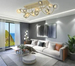 Sklep Kaja Duża, złota lampa sufitowa w stylu glamour WF 9015-1204 METZ | Kaja Hot