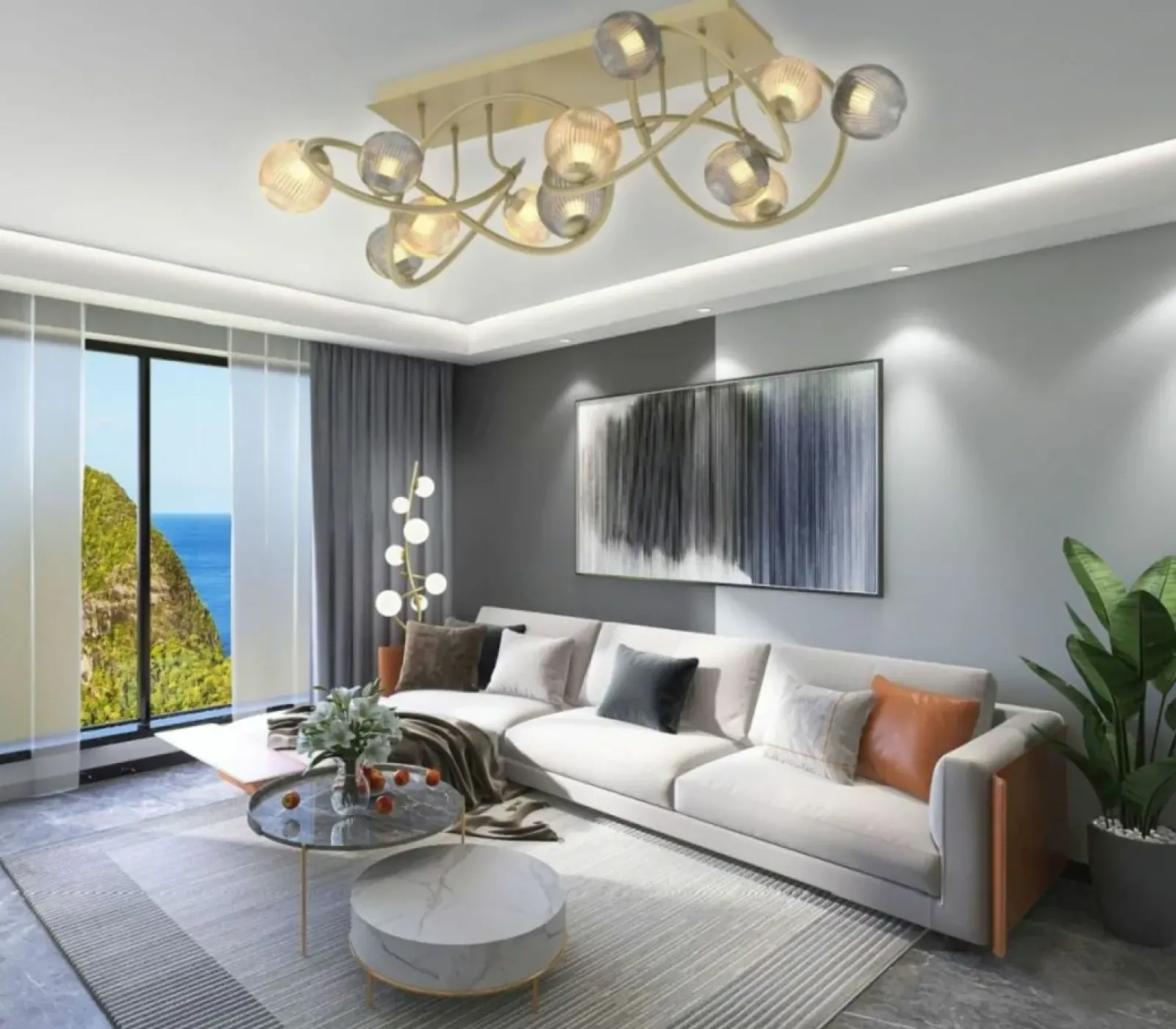 Sklep Kaja Duża, złota lampa sufitowa w stylu glamour WF 9015-1204 METZ | Kaja Hot