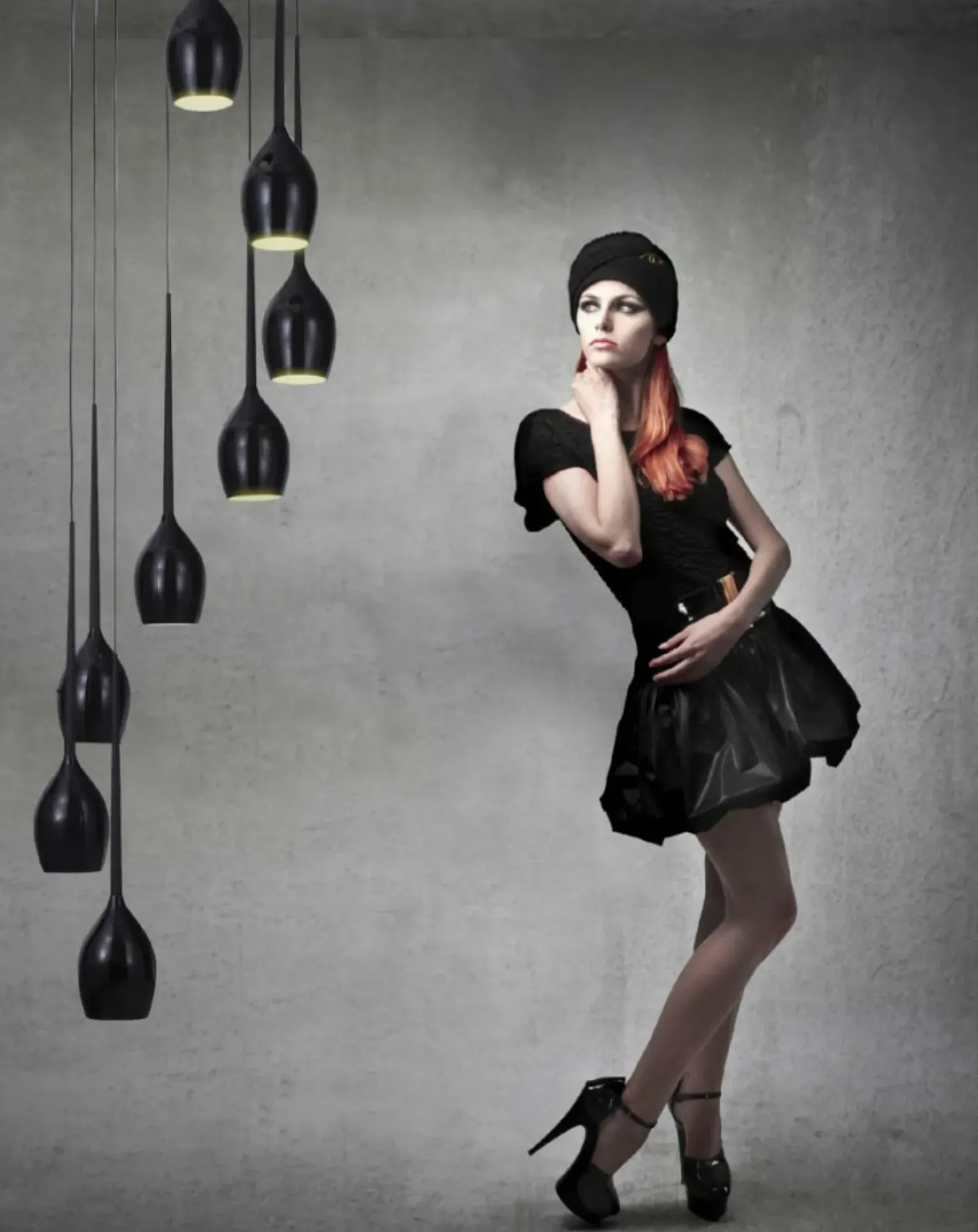 Sklep Kaja Długa lampa wisząca na antresolę 280cm AZ0159 IZZA SHINY BLACK | Kaja czarny Shop
