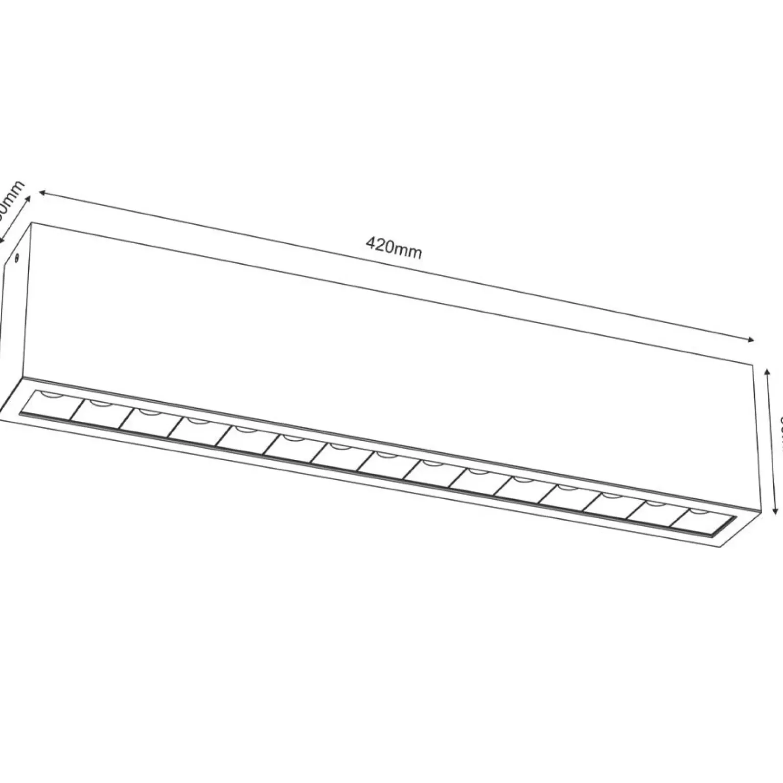 Sklep Kaja Długa listwa sufitowa na poddasze 9x42cm LED 3000K ANT 1047 A-GLARE* Lampy Led