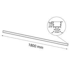 Sklep Kaja Długi plafon mocowany podtynkowo 180cm 4000K ANT 1839 HIATE | Kaja* Oprawy Podtynkowe|Lampy Led