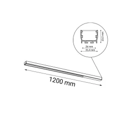 Sklep Kaja Długi plafon ze światłem LED 120cm 4000K ANT 1811 HIATE | Kaja* Plafony Nowoczesne|Lampy Led