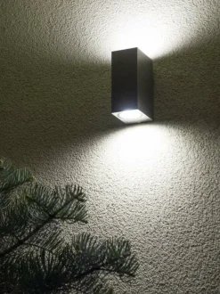 Sklep Kaja Dwukierunkowy kinkiet elewacyjny, aluminium 5002 BR z serii MINI | Kaja Oświetle* Kinkiety Ogrodowe
