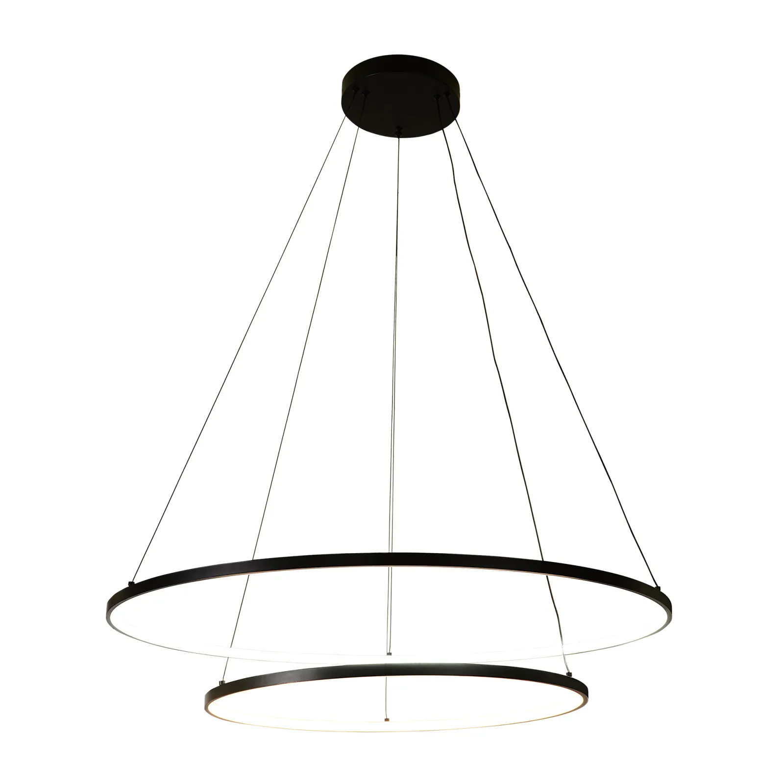 Sklep Kaja Dwupoziomowa lampa wisząca LED, obręcze PEN89424-60+90BK HORIK | Kaja* Lampy Led
