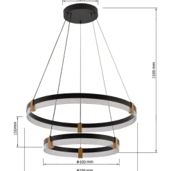 Sklep Kaja Dwupoziomowa, ledowa lampa wisząca LP-0407/2P BK PLUM | Kaja Cheap