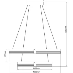 Sklep Kaja Dwupoziomowa, ledowa lampa wisząca LP-0407/2P BK PLUM | Kaja Cheap