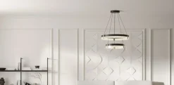 Sklep Kaja Dwupoziomowa, ledowa lampa wisząca LP-0407/2P BK PLUM | Kaja Cheap