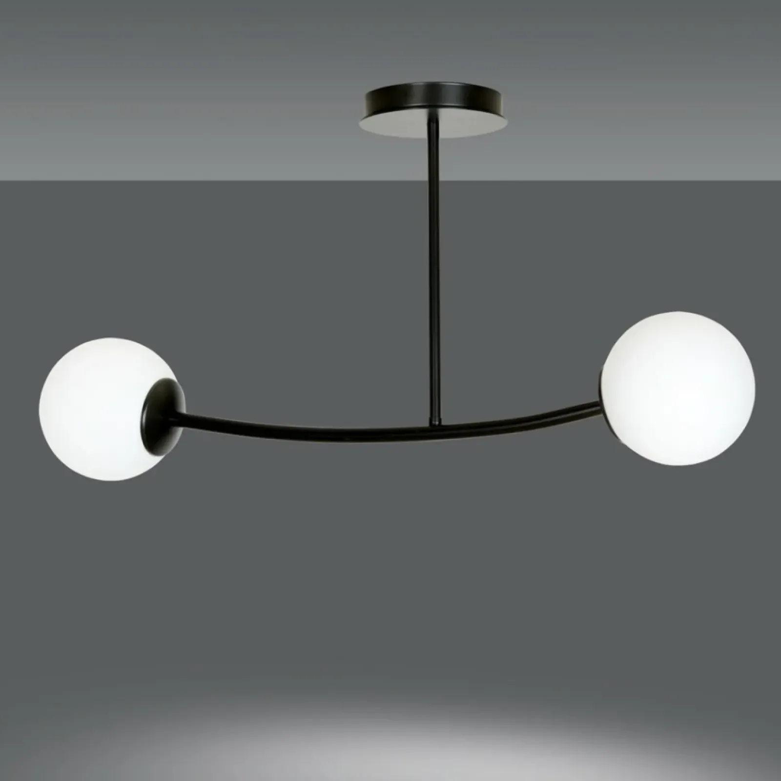 Sklep Kaja Dwupunktowa, czarno-biała lampa sufitowa 1024/2 HALLDOR | Kaja Outlet