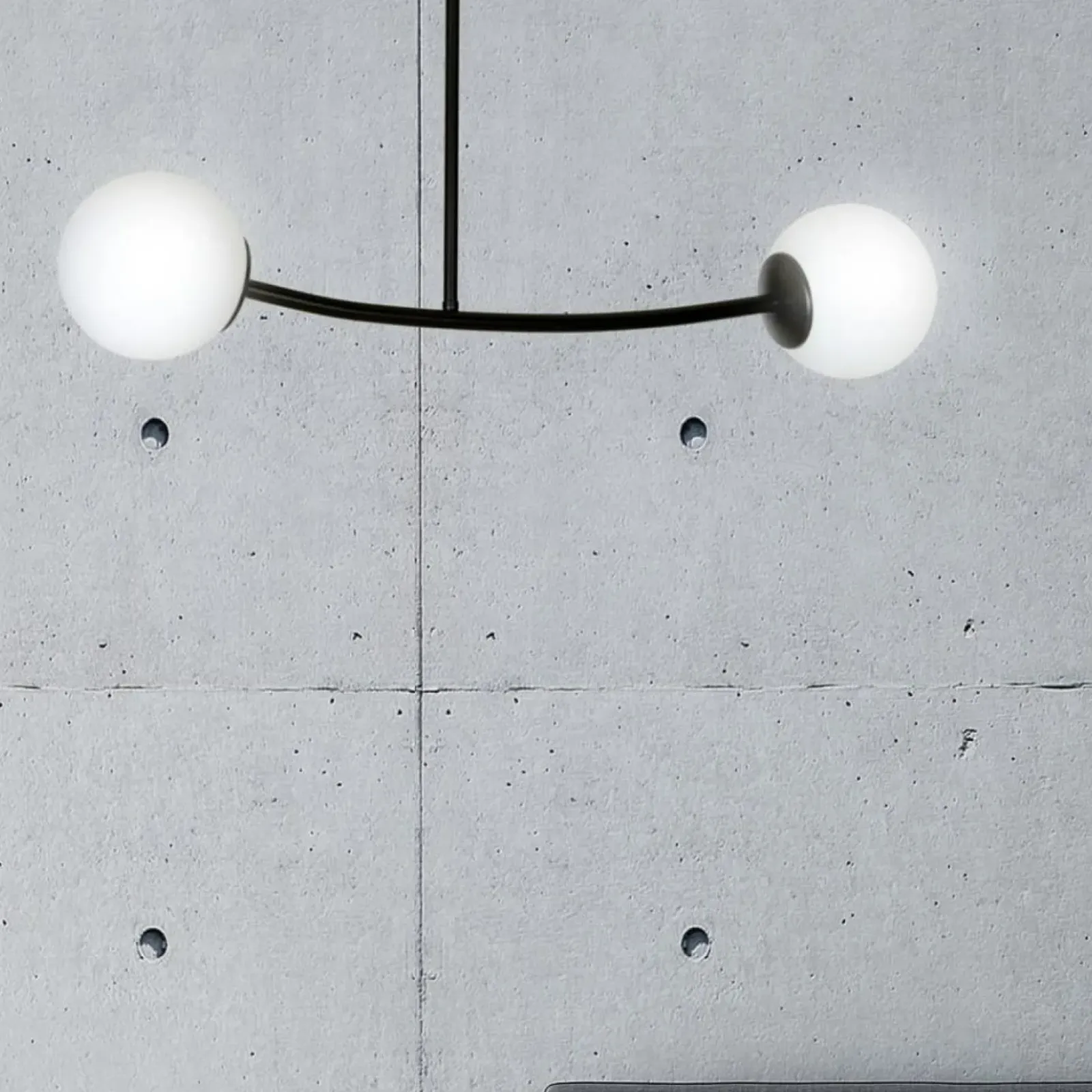 Sklep Kaja Dwupunktowa, czarno-biała lampa sufitowa 1024/2 HALLDOR | Kaja Outlet