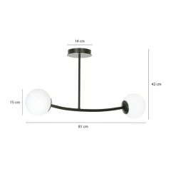 Sklep Kaja Dwupunktowa, czarno-biała lampa sufitowa 1024/2 HALLDOR | Kaja Outlet