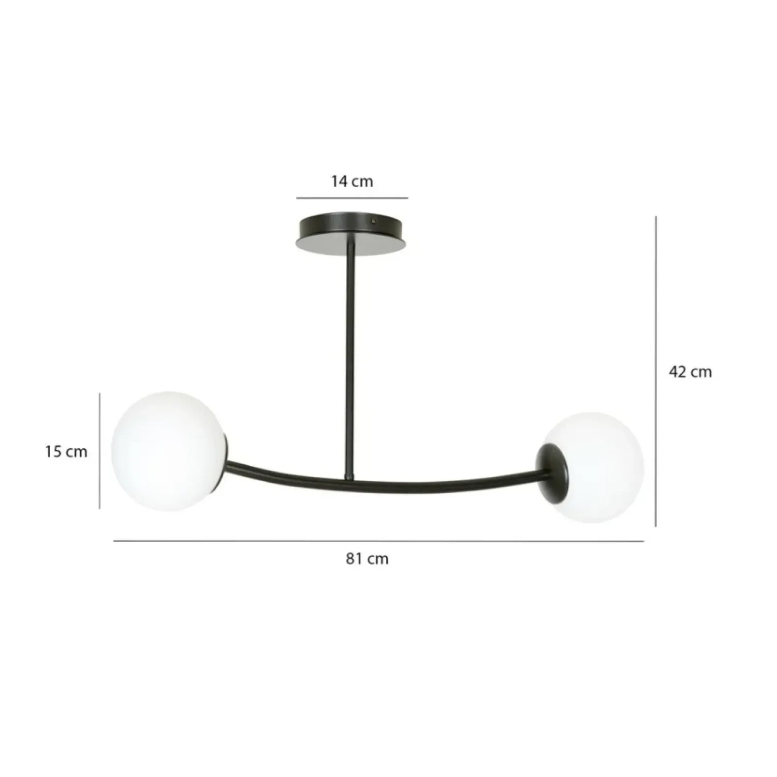 Sklep Kaja Dwupunktowa, czarno-biała lampa sufitowa 1024/2 HALLDOR | Kaja Outlet