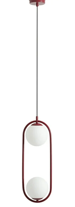 Sklep Kaja Dwupunktowa, czerwona lampa wisząca do kuchni 1086H15 z serii RIVA Zadzwońporabattel.783200183(8-16)/mailsklep@kaja.com.pl Fashion