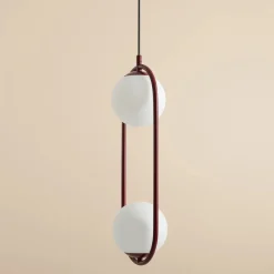 Sklep Kaja Dwupunktowa, czerwona lampa wisząca do kuchni 1086H15 z serii RIVA Zadzwońporabattel.783200183(8-16)/mailsklep@kaja.com.pl Fashion