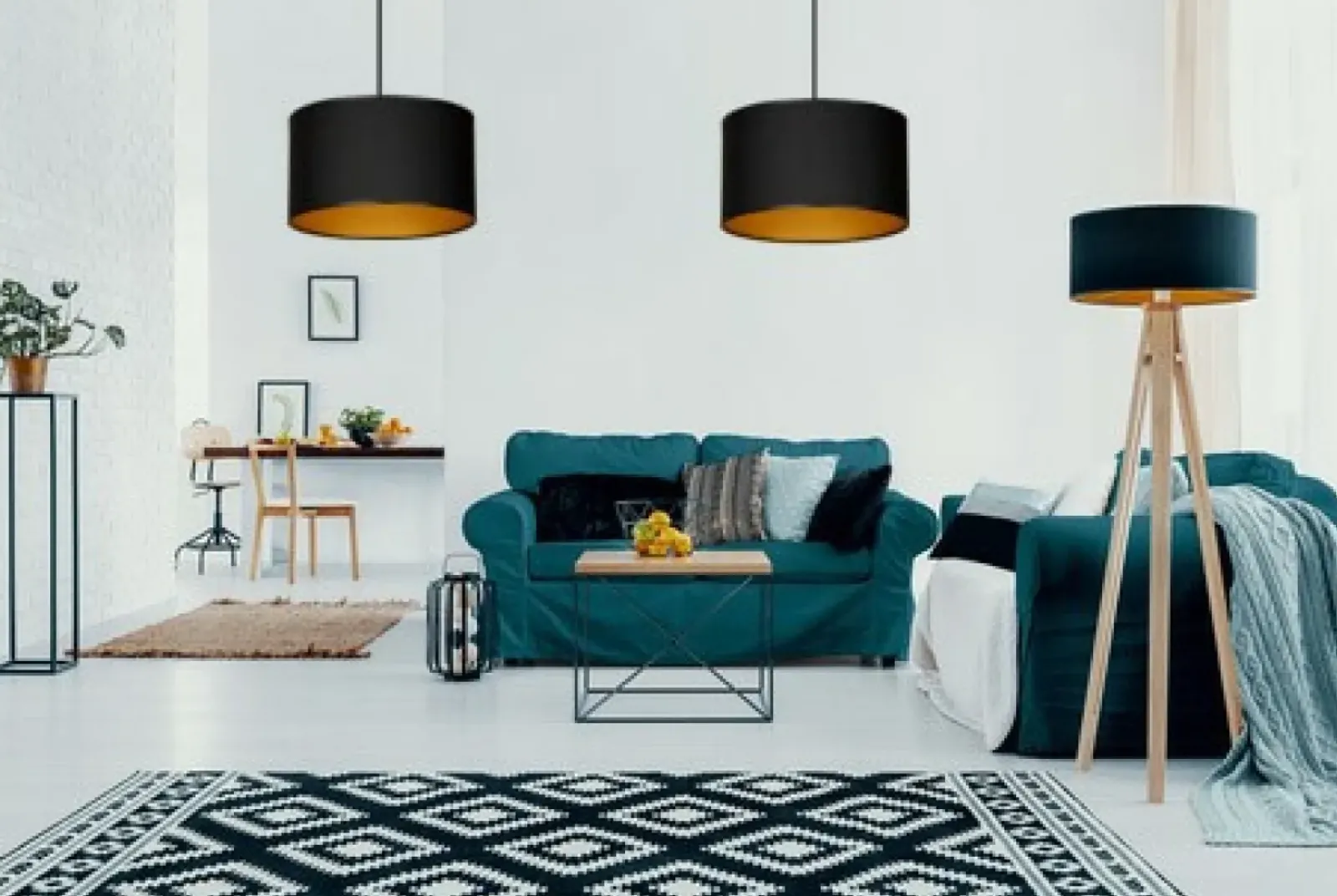 Sklep Kaja Dwupunktowa lampa wisząca z abażurami 184/2 ROTO | Kaja Oświetlenie Discount