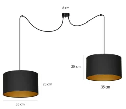 Sklep Kaja Dwupunktowa lampa wisząca z abażurami 184/2 ROTO | Kaja Oświetlenie Discount