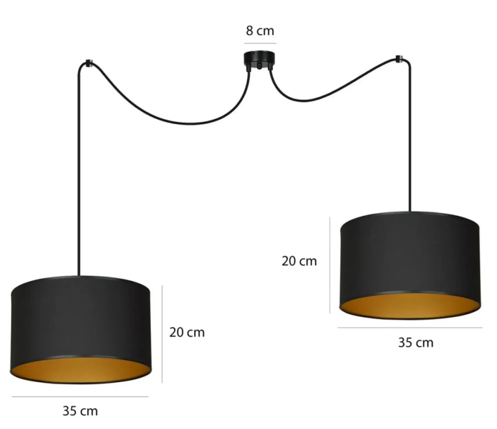 Sklep Kaja Dwupunktowa lampa wisząca z abażurami 184/2 ROTO | Kaja Oświetlenie Discount