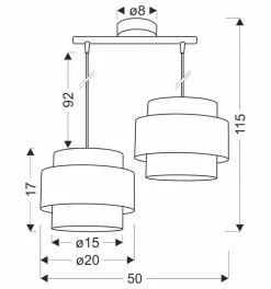 Sklep Kaja Dwupunktowa lampa wisząca do jadalni 32-18489 HARE | Kaja Oświetlenie Shop