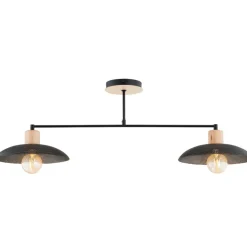 Sklep Kaja Dwupunktowa, metalowa lampa sufitowa 1318/2 KOBE | Kaja Oświetlenie czarny Cheap